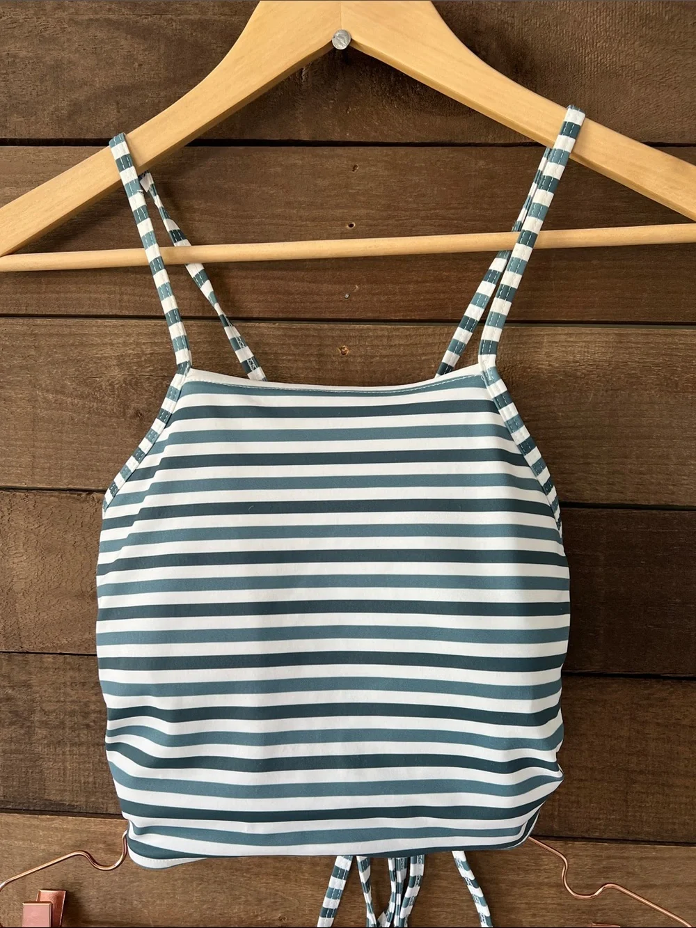 Albion Women's Stripe Switchback Bronte Bottom Bikini Set Swimsuit Size Medium
